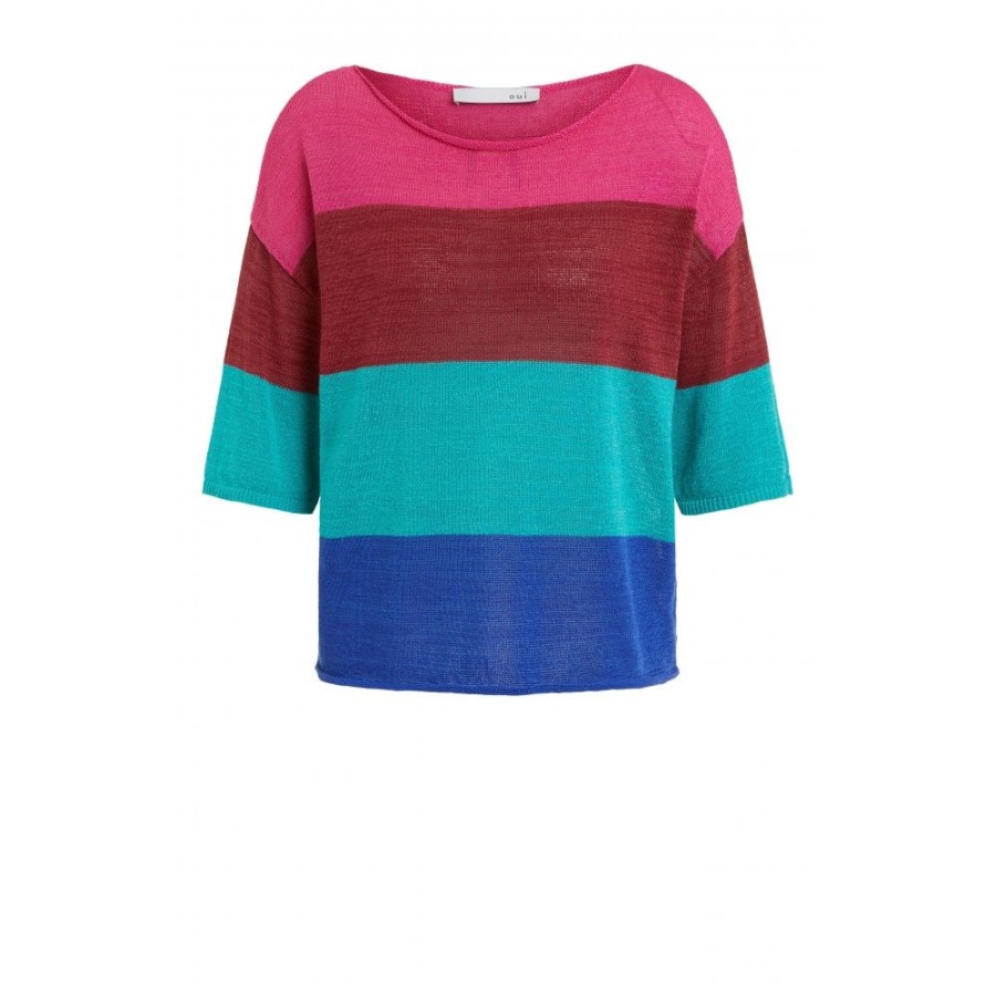 Oui Bright Striped Sweater - 76452 | Tops/T-Shirts