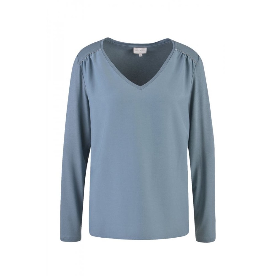 Milano V-Neck Long Sleeve Top - 5168-8571 | Tops/T-Shirts