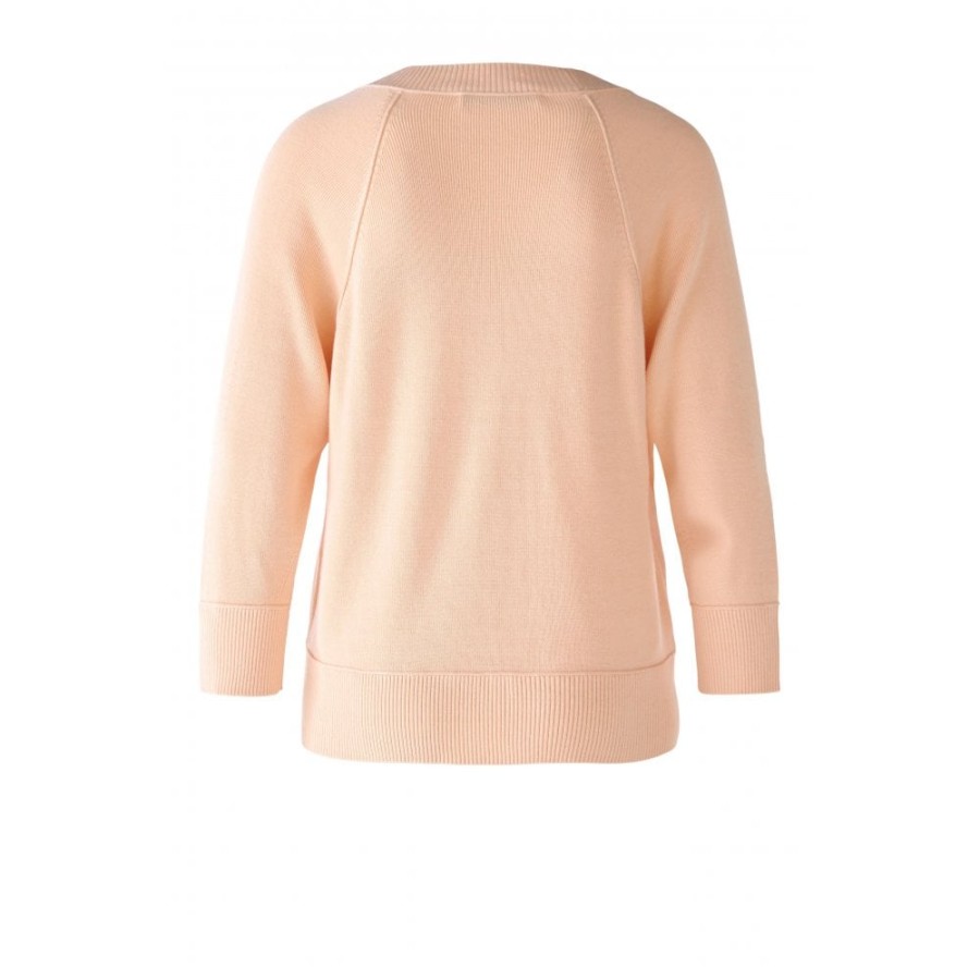 Oui V-Neckline Peach Sweater - 78144 | Knitwear