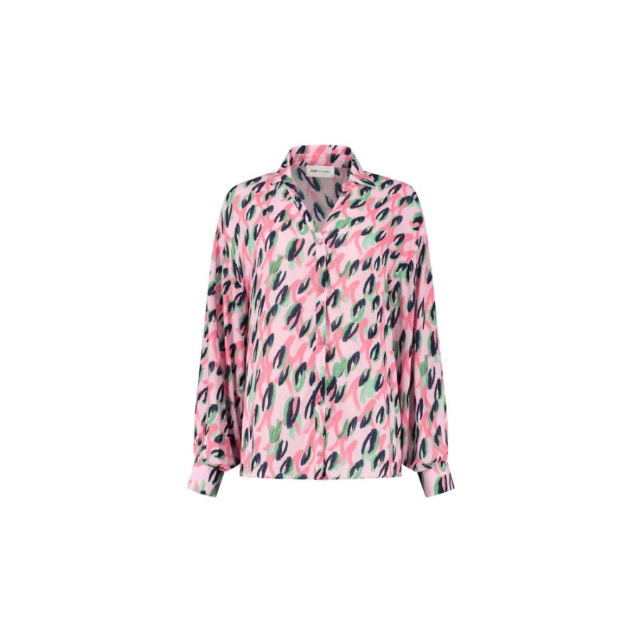 POM Amsterdam Pom Pink Animal Printed Blouse - Sp7241 | Shirts And Blouses