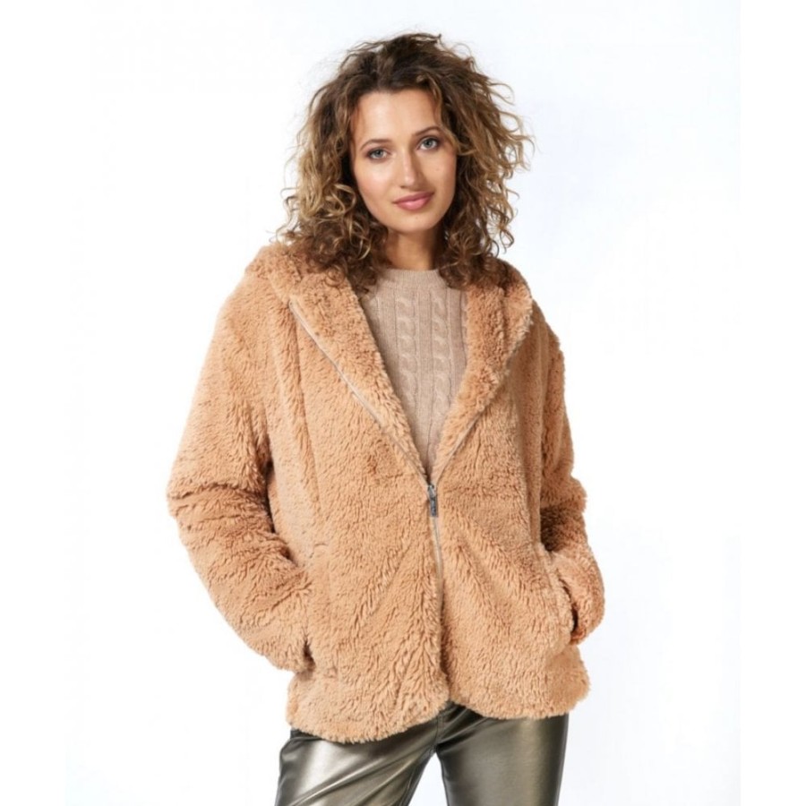 EsQualo Teddy Hoodie Coat - 37512 | Coats