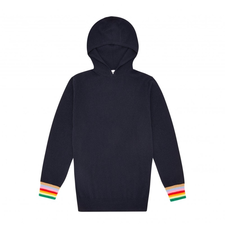 Orwell & Austen Rainbow Cuff Hoodie | Cashmere