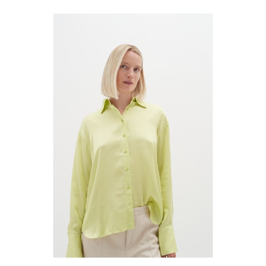 InWear Satin Button Shirt With Collar - Pauline | Shirts And Blouses