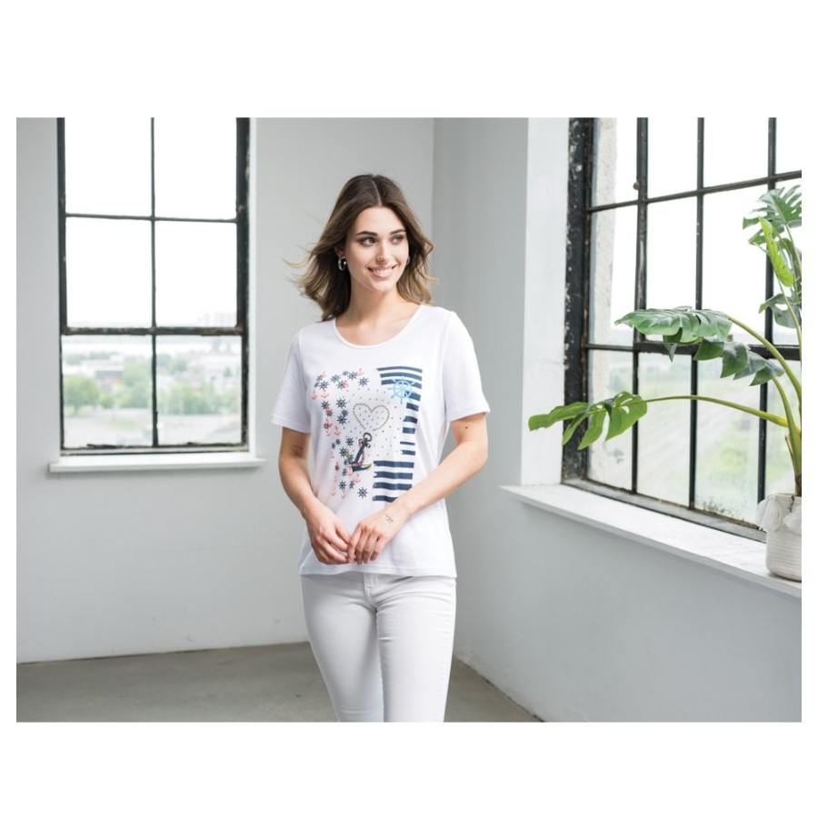 Alison Sheri Sailor Printed T-Shirt - A41181 | Tops/T-Shirts