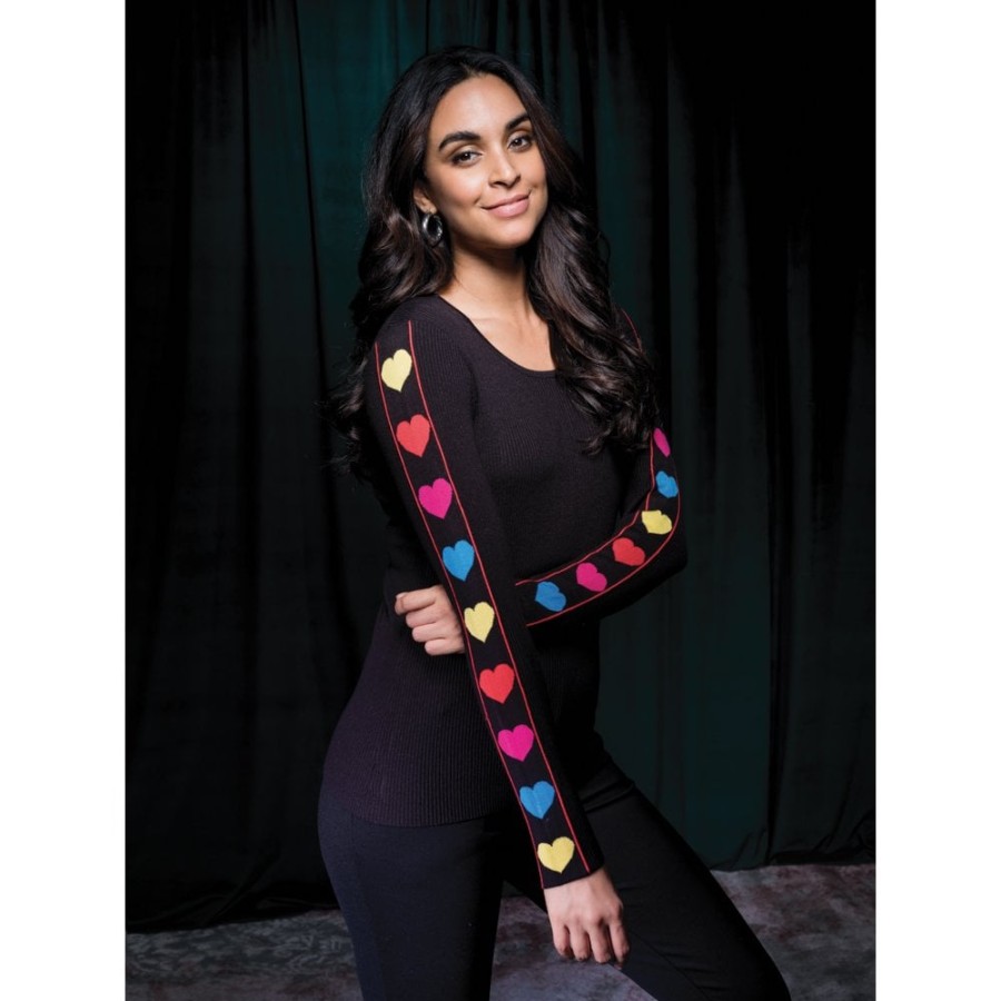 Elena Wang Bright Heart Sleeve Detail - 31096 | Knitwear