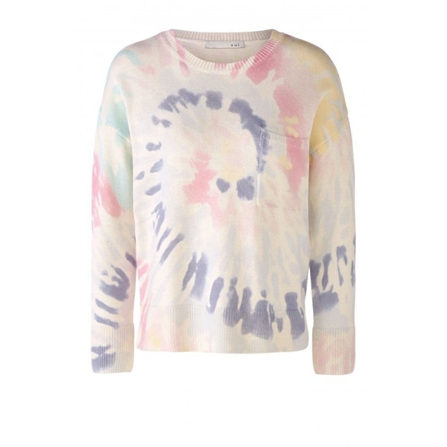 Oui Pastel Tie Dye Sweater - 77869 | Knitwear