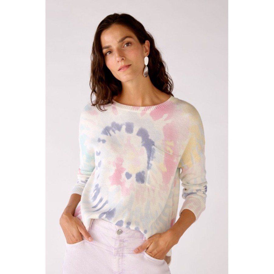 Oui Pastel Tie Dye Sweater - 77869 | Knitwear