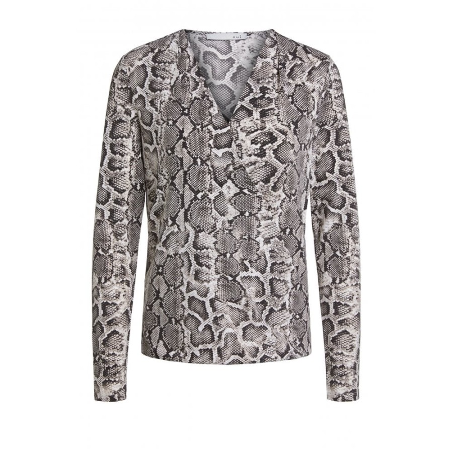 Oui Snake Print Blouse - 66054 | Tops/T-Shirts