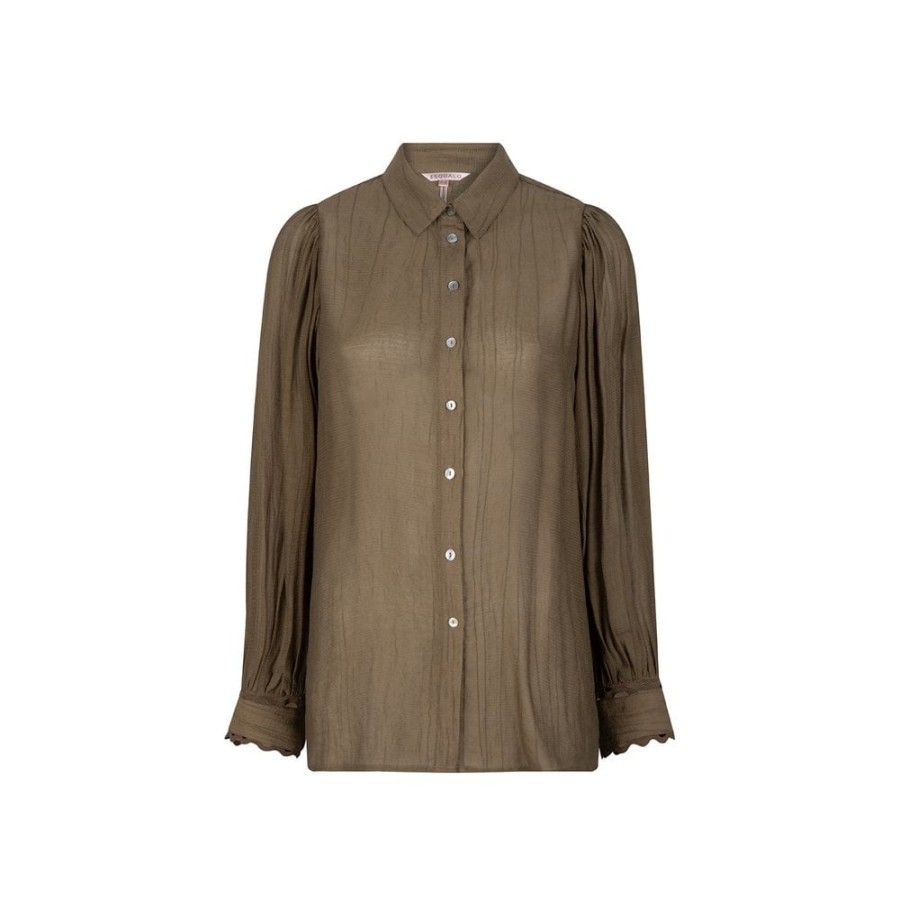 EsQualo Semi-Sheer Floaty Shirt - 15518 | Shirts And Blouses