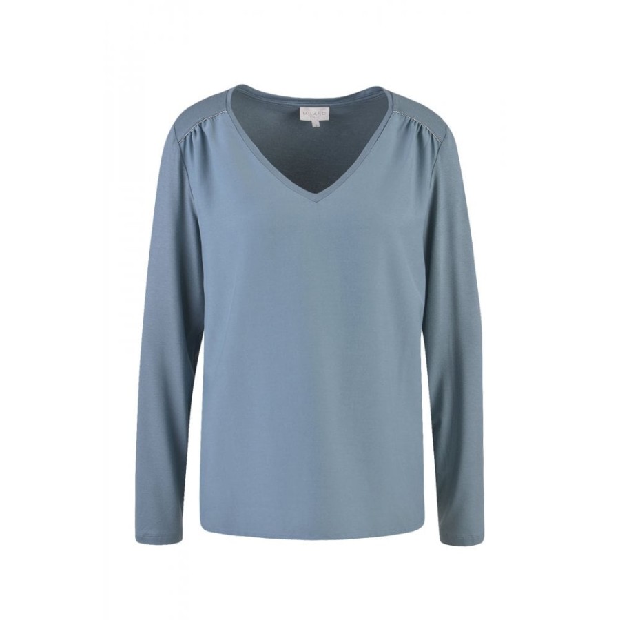 Milano V-Neck Long Sleeve Top - 5168-8571 | Tops/T-Shirts