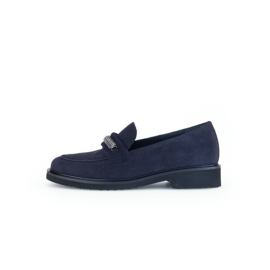 Gabor Suede Loafer With Diamante Trim - Lee 35.212 | Loafers And Moccasins