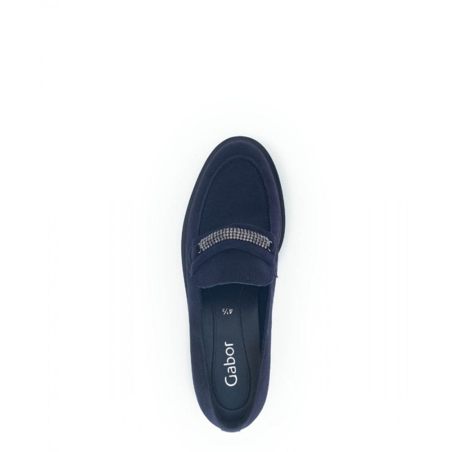 Gabor Suede Loafer With Diamante Trim - Lee 35.212 | Loafers And Moccasins