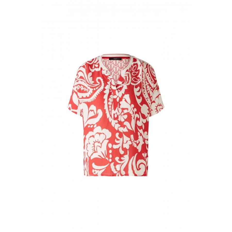 Oui Blouse Top Floral And Heart Design - 86788 | Shirts And Blouses