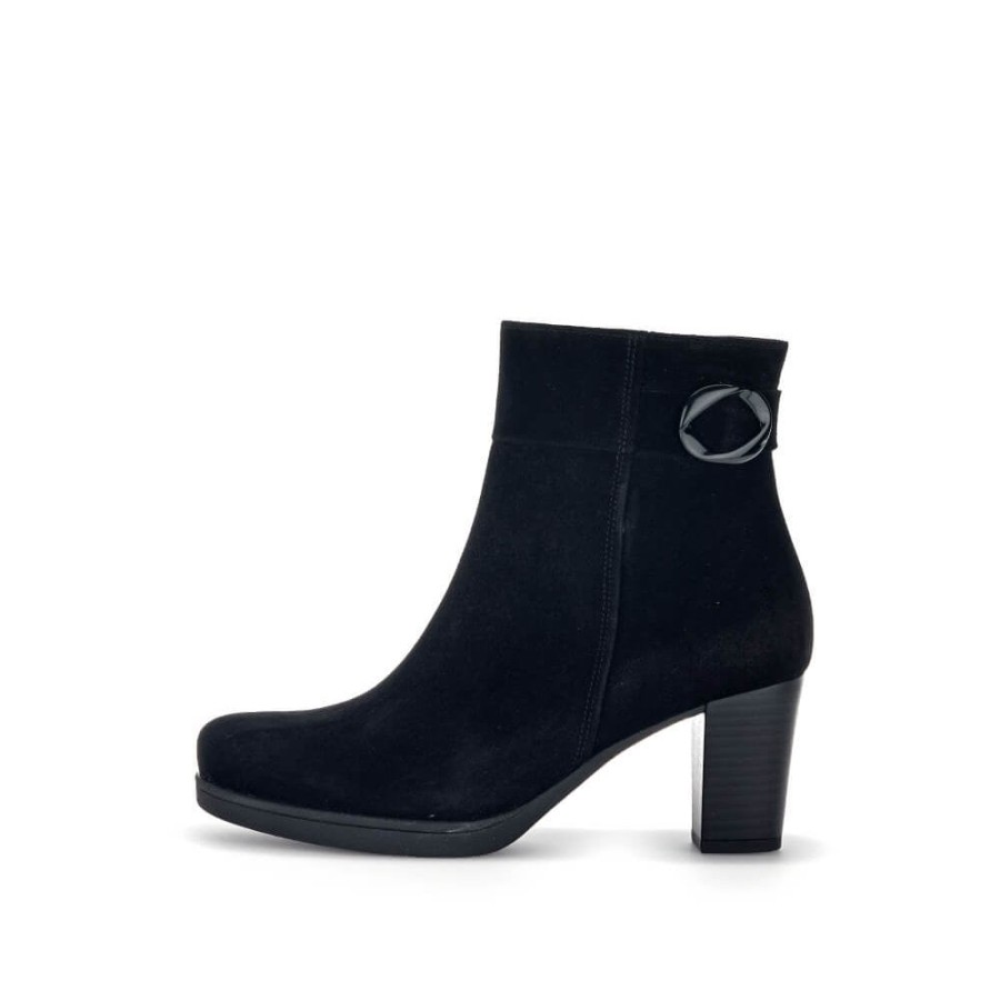 Gabor Heeled Ankle Boot With Buckle Detail - Dove 32.081 | Ankle Boots