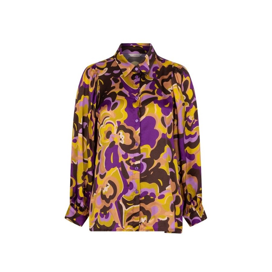 EsQualo Abstract Flower Printed Shirt - 21501 | Shirts And Blouses