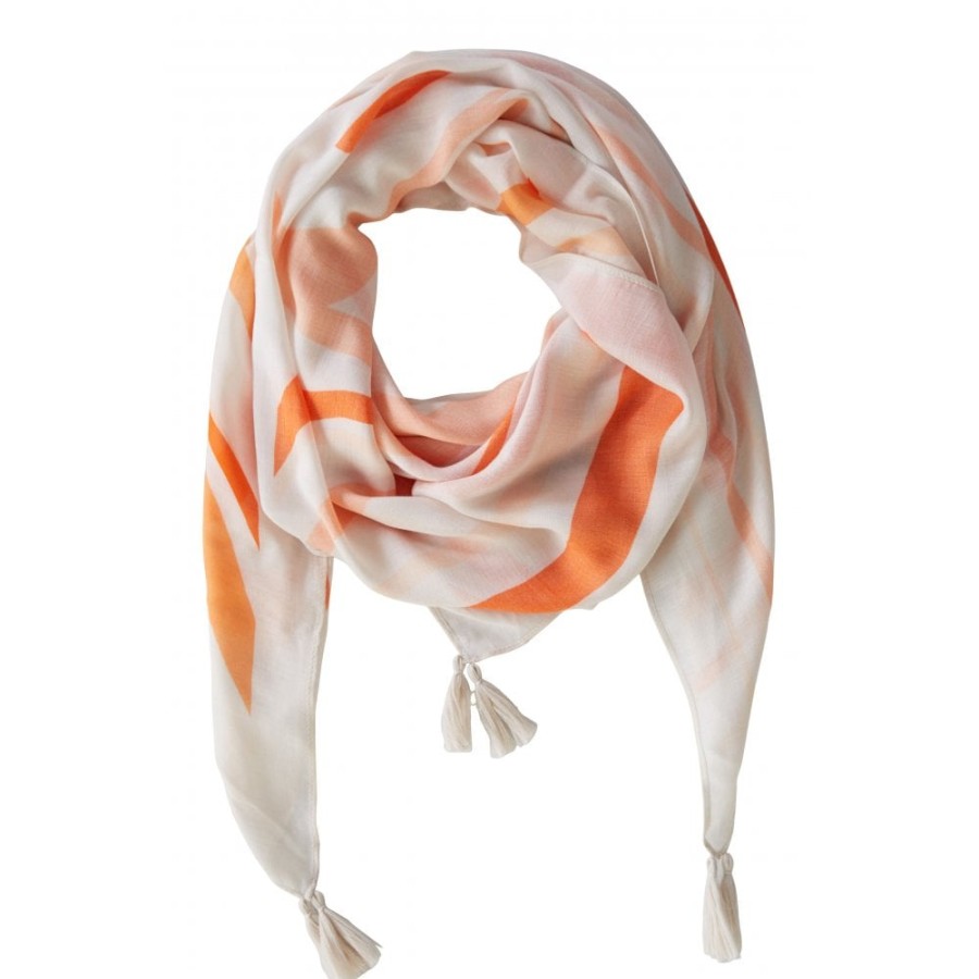 Oui Orange Striped Scarf - 78361 | Scarves