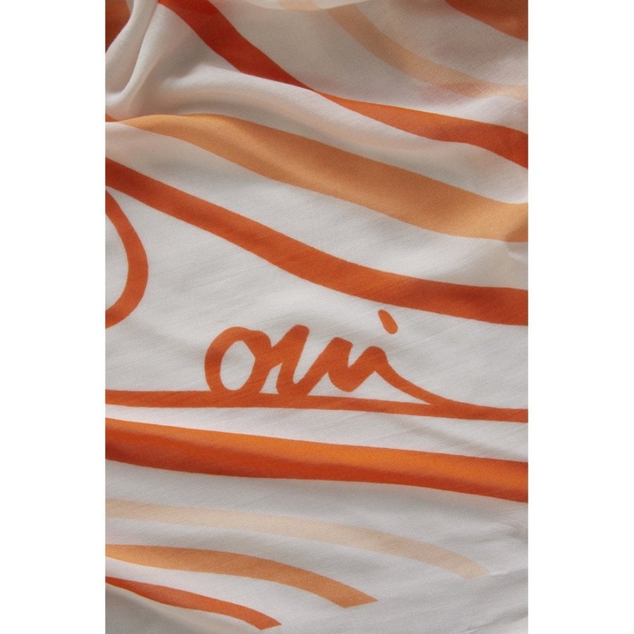 Oui Orange Striped Scarf - 78361 | Scarves