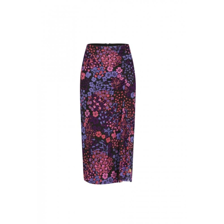 Fabienne Chapot Flower Printed Ruched Skirt - Jessy | Skirts