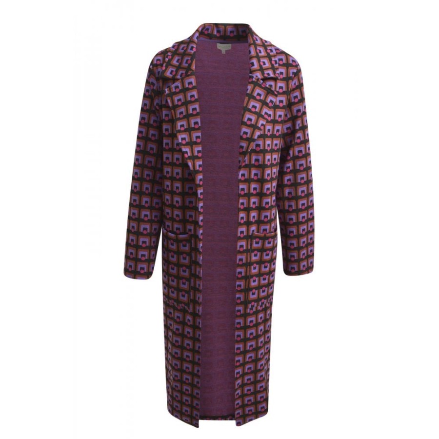 Milano Retro Printed Long Coatigan - 5342-8562 | Coats