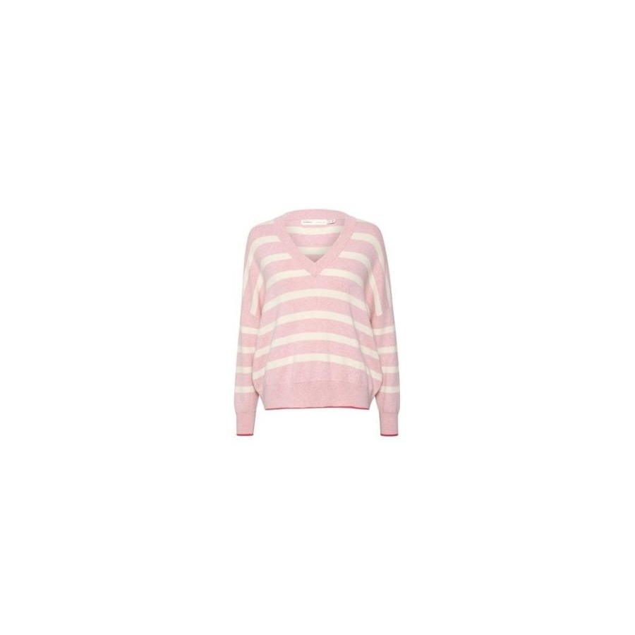 InWear Striped V-Neck Sweater - Foster | Knitwear