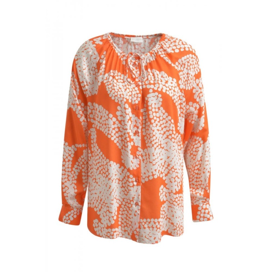 Milano Orange Printed Blouse - 6017-3555 | Shirts And Blouses