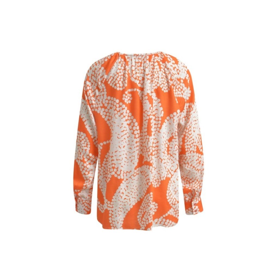 Milano Orange Printed Blouse - 6017-3555 | Shirts And Blouses