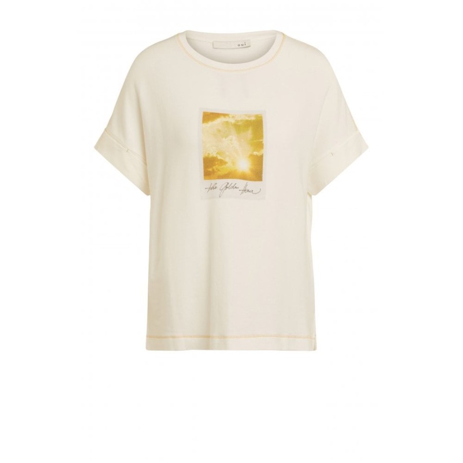 Oui Printed Sunshine T-Shirt - 75846 | Tops/T-Shirts