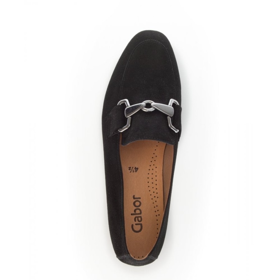 Gabor Flat Pump With Nickle Trim - Jangle 45.211 | Loafers And Moccasins