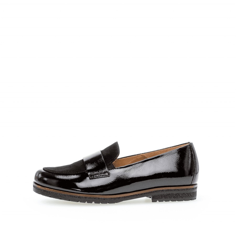 Gabor Smart Patent Loafer With Suede Detail - Elder 32.042 | Loafers And Moccasins