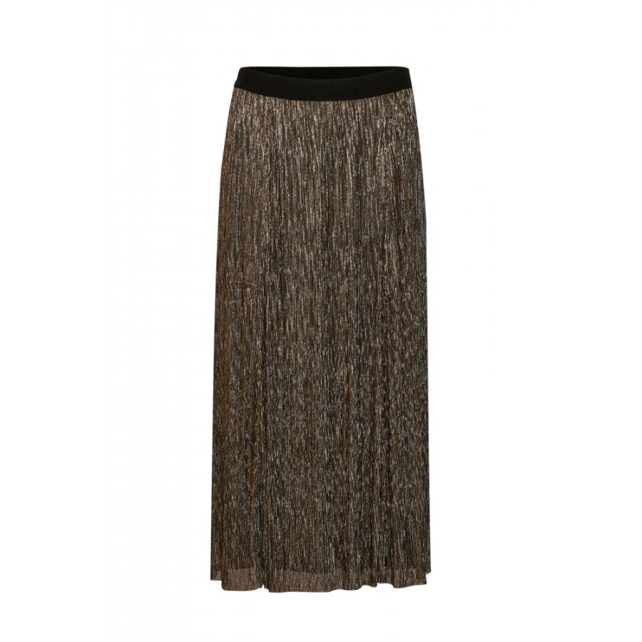 Part Two Two Toned Metallic Midi Skirt - Cipo | Skirts