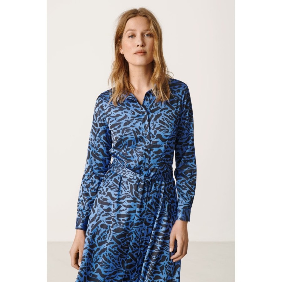 Part Two Brush Stroke Printed Midi Dress - Shelby | Dresses