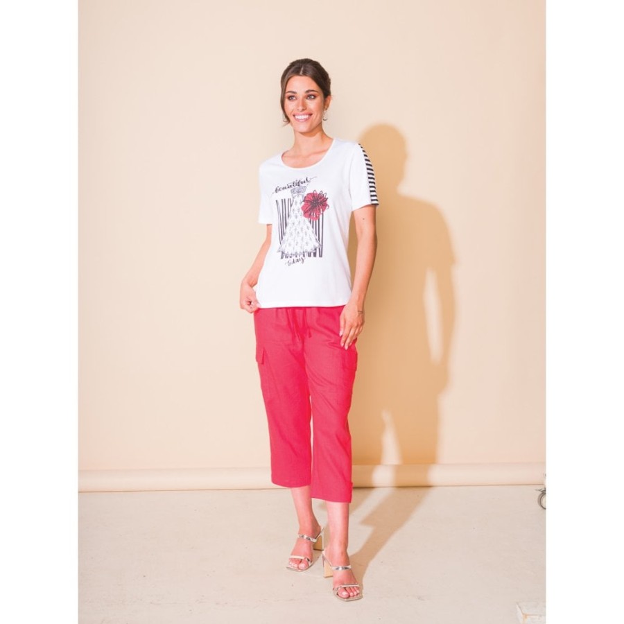 Alison Sheri T-Shirt With Dress Illustration - A43321 | Tops/T-Shirts