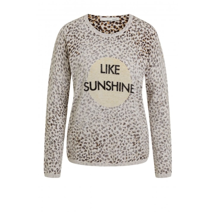 Oui Leopard Thin Knit Sweater - 76118 | Knitwear