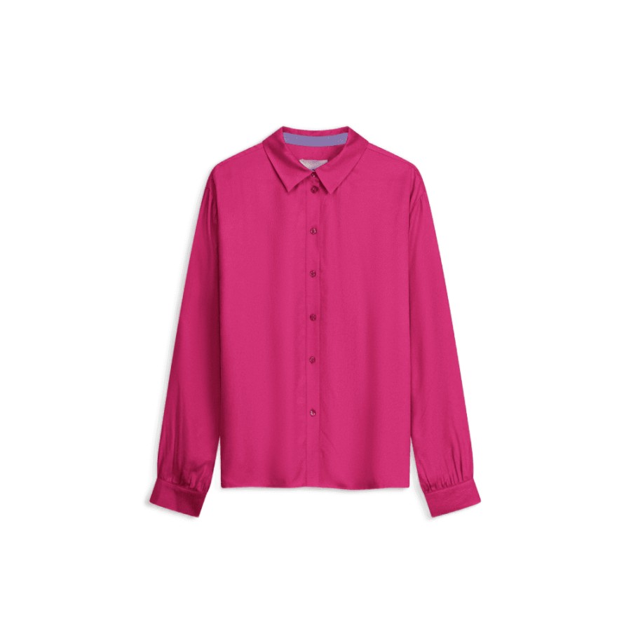 POM Amsterdam Pom Milly Fiery Pink Textured Shirt - Sp7398 | Shirts And Blouses