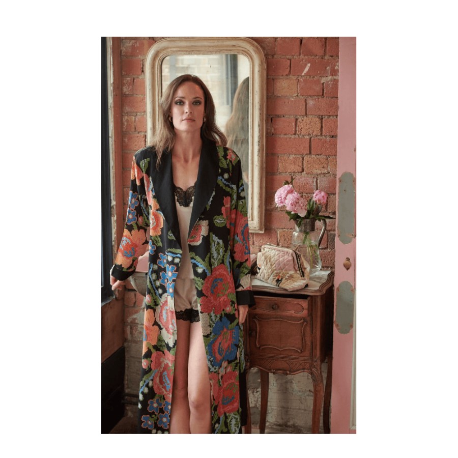 One Hundred Stars Crepe Gown - Woven Flower | Dressing Gowns & Pyjamas