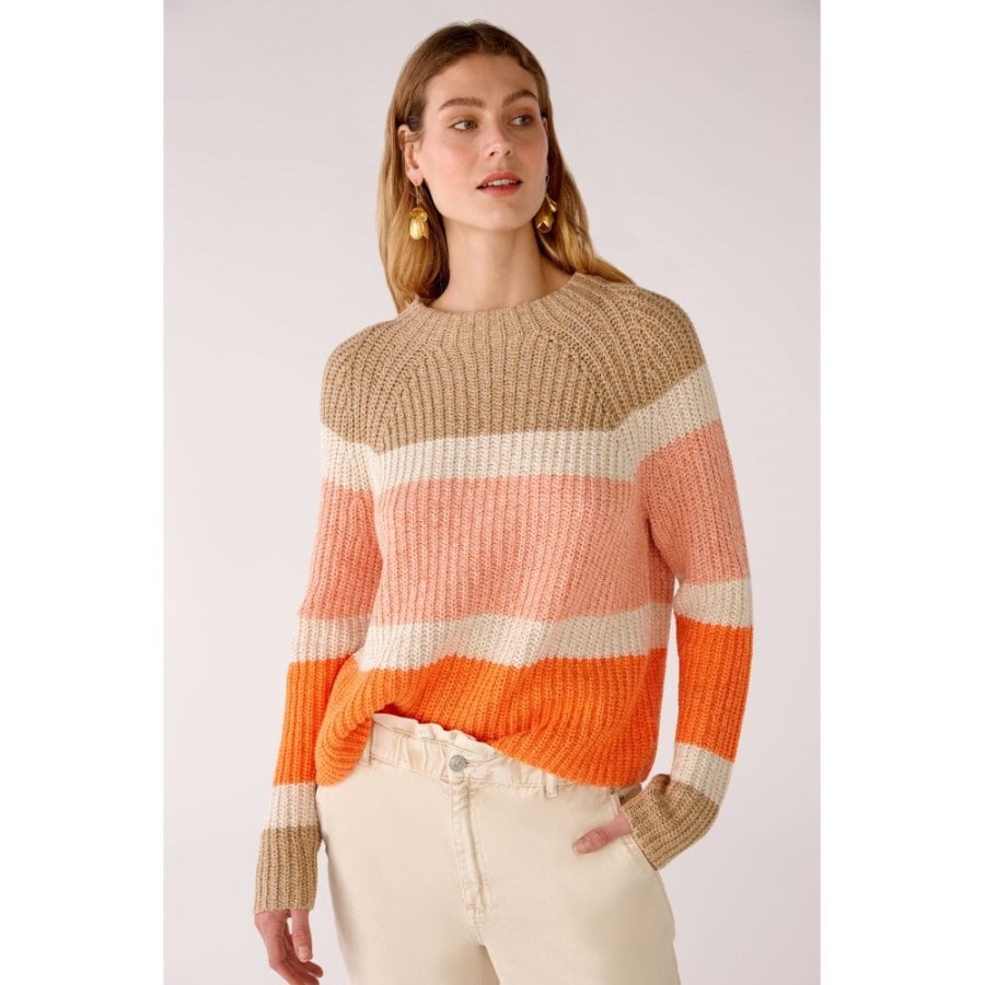 Oui Colour-Block Striped Sweater - 78201 | Knitwear