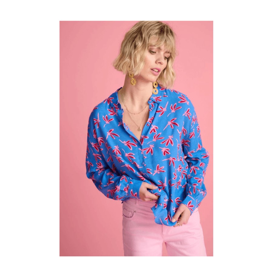 POM Amsterdam Pom Milly Fly Away Blue Blouse - Sp7235 | Shirts And Blouses