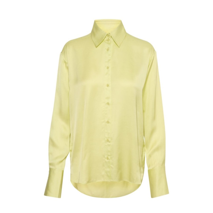 InWear Satin Button Shirt With Collar - Pauline | Shirts And Blouses