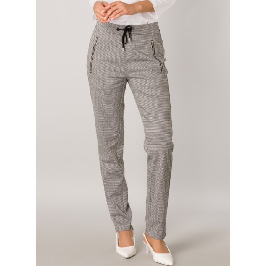 Yest Houndstooth Slim Casual Trouser - 4588 Steffi | Trousers