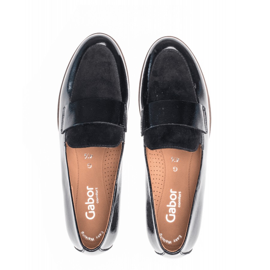 Gabor Smart Patent Loafer With Suede Detail - Elder 32.042 | Loafers And Moccasins