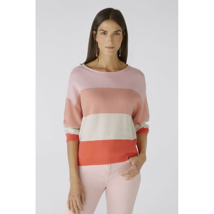 Oui Colourblock Striped Sweater - 79351 | Knitwear