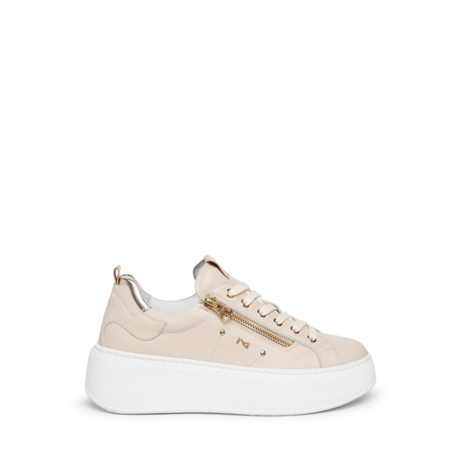 NeroGiardini Leather Lace/Zip Trainer - 06541 | Trainers And High Tops