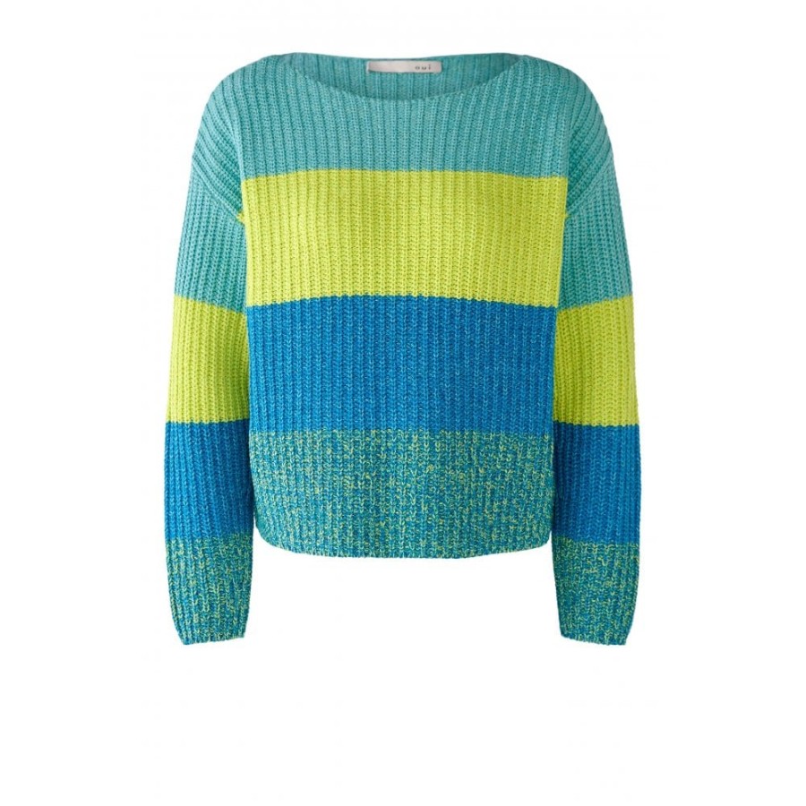 Oui Colourblock Sweater 79060 | Knitwear