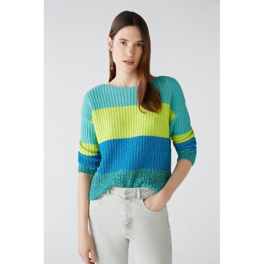 Oui Colourblock Sweater 79060 | Knitwear