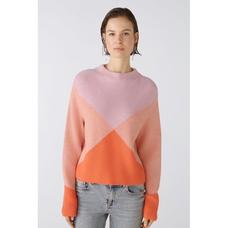 Oui Triangle Panel Sweater - 86042 | Knitwear