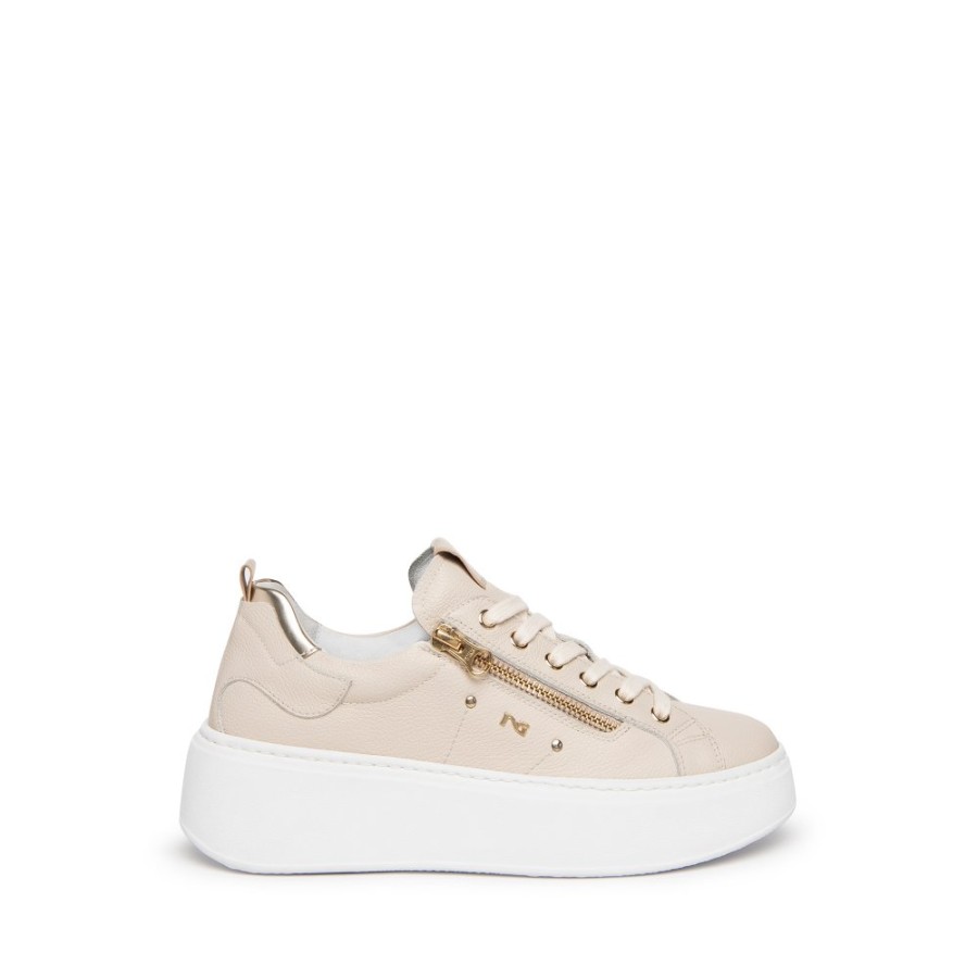 NeroGiardini Leather Lace/Zip Trainer - 06541 | Trainers And High Tops