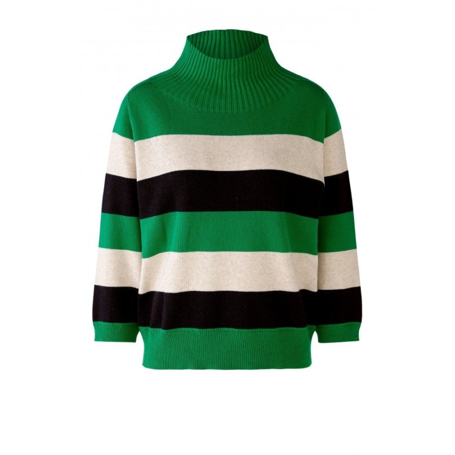 Oui Chunky Striped Knitted Sweater - 79802 | Knitwear