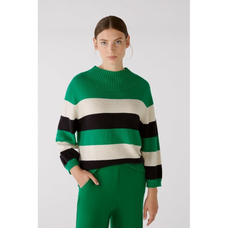 Oui Chunky Striped Knitted Sweater - 79802 | Knitwear