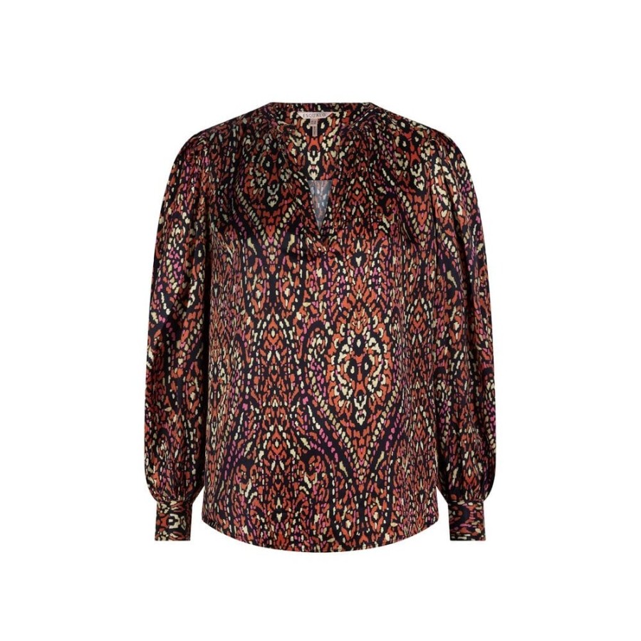 EsQualo Rewilding Printed V Neckline Blouse - 14526 | Shirts And Blouses