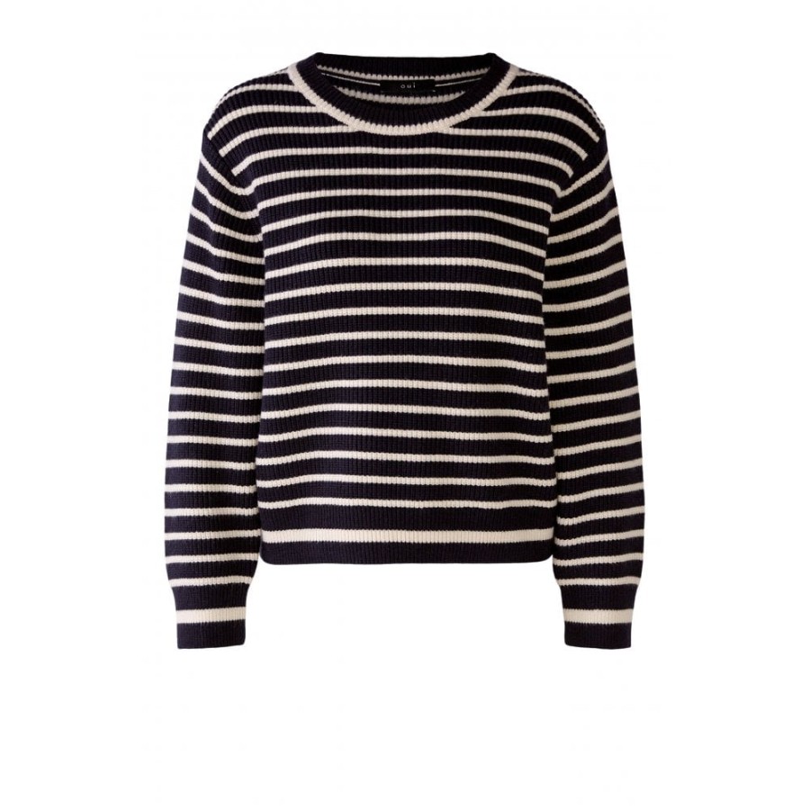 Oui Thin Striped Sweater - 79277 | Knitwear